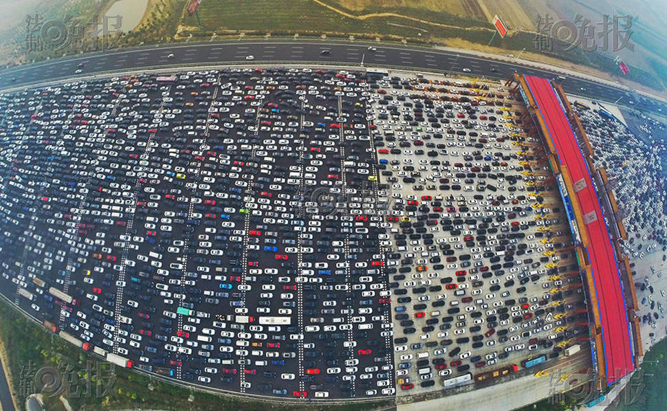 車流航拍。