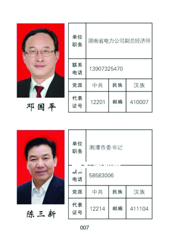 湘潭市人大常委會(huì)官網(wǎng)公開的湖南省委書記徐守盛和湘潭市委書記陳三新的信息。兩人均為湘潭選出的湖南省人大代表，陳三新同時(shí)是湘潭市人大代表。</p><p>