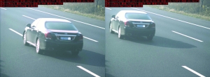 由于車速過(guò)快，高清探頭抓拍下的畫(huà)面，有一點(diǎn)點(diǎn)模糊 監(jiān)控截圖