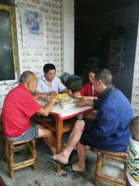 掃水掃不及，胥家鎮(zhèn)柏河村的居民干脆打起了麻將。