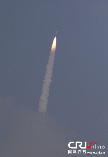 11月5日，在印度斯里赫里戈達島，極地衛(wèi)星運載火箭（PSLV-C25）攜帶印度首枚火星探測器“曼加里