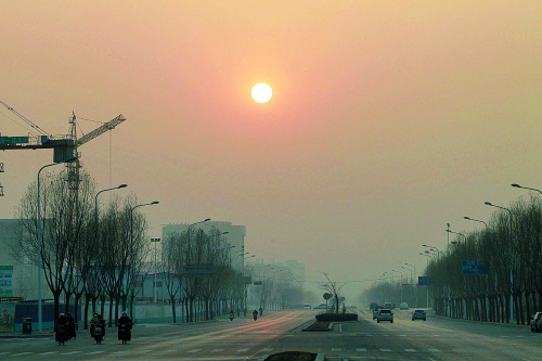 昨日天空放晴，雖然天還不是那么藍，但也給大家?guī)砗眯那椤? complete=