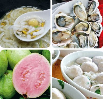 滿街可見新鮮的海鮮、瓜果和手打牛肉丸
