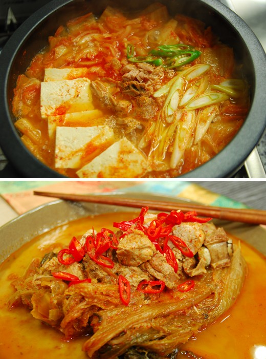 　　上圖為金槍魚泡菜湯,下圖為泡菜雜燴湯。