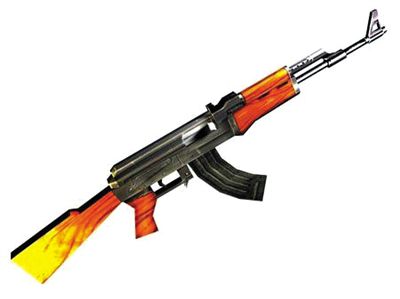 AK47步槍：哈馬斯大量仿制，是武裝分子主要武器。