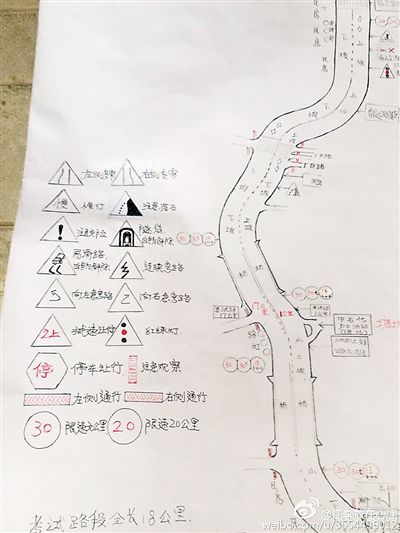 大叔手繪7米長卷，為考“科目三”真是拼了
