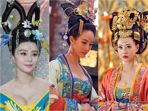 范冰冰、張鈞甯、周海媚，在《武媚娘》中爆乳演出