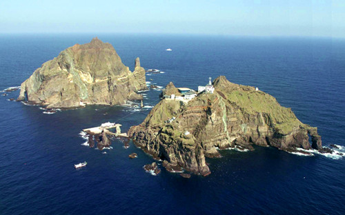 資料圖：日韓爭議島嶼，韓國稱“獨島”，日本稱“竹島”。